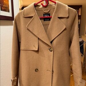 Zara Women's Camel Pea Coat